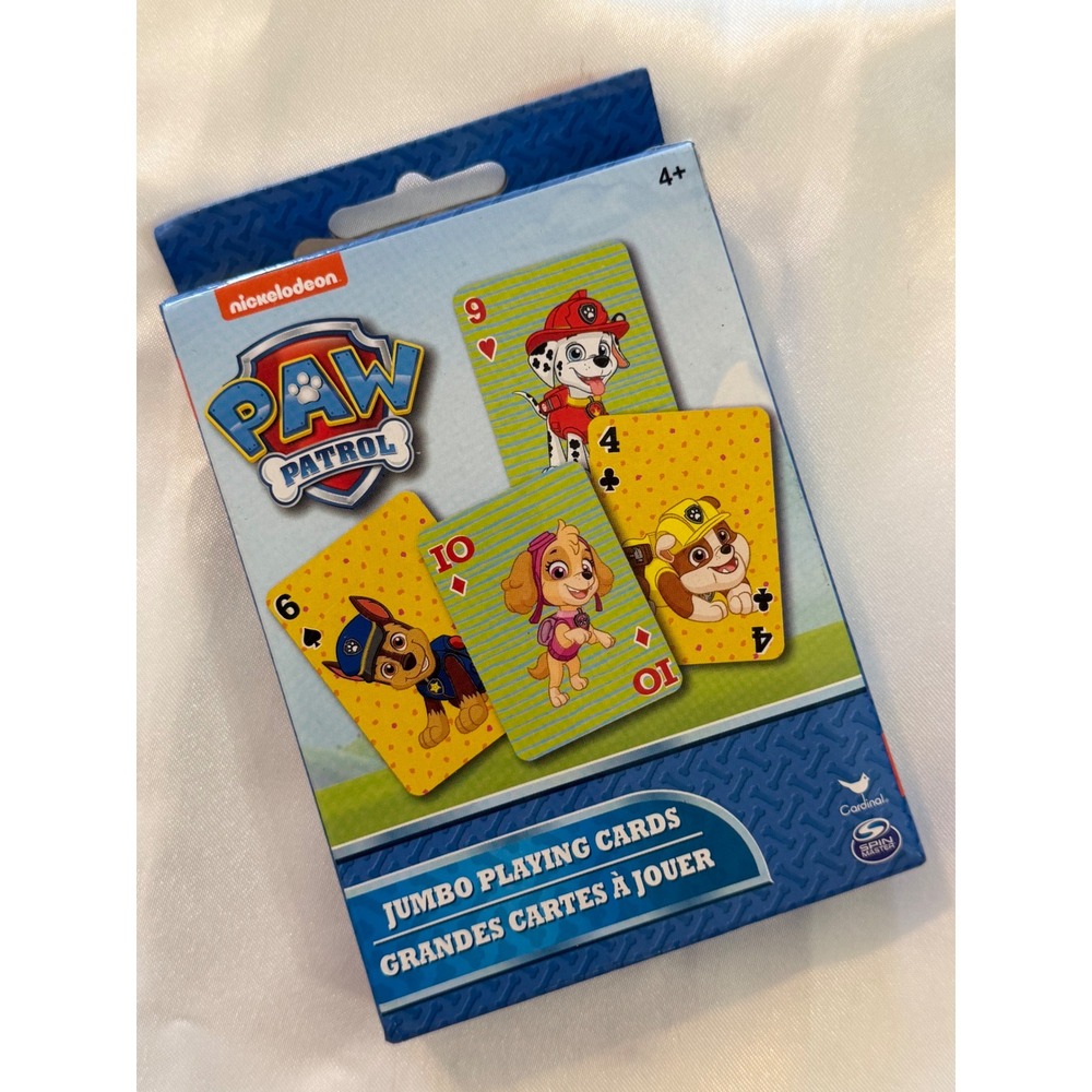 Paw Patrol Jumbo Playing Cards Nickelodeon Cardinal Spin Master Kids Game 214750